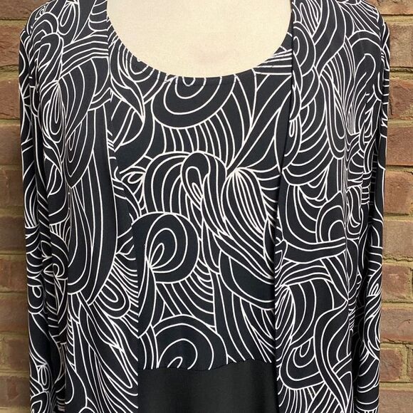 K & Company Black & White 2pc Dress Size 14 - Picture 3 of 7
